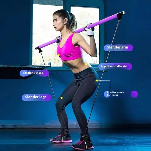 Kit de pilates con barra ajustable y bandas