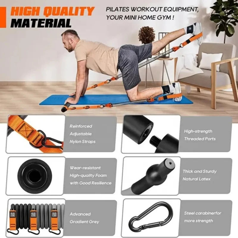 Set de pilates todo en uno con barra y bandas
