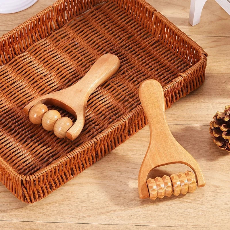 Set masajeador facial de madera