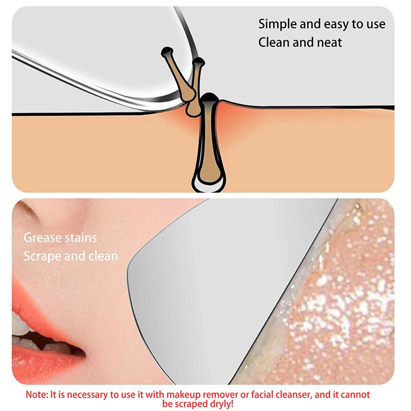 Espátula facial de acero para limpieza de poros