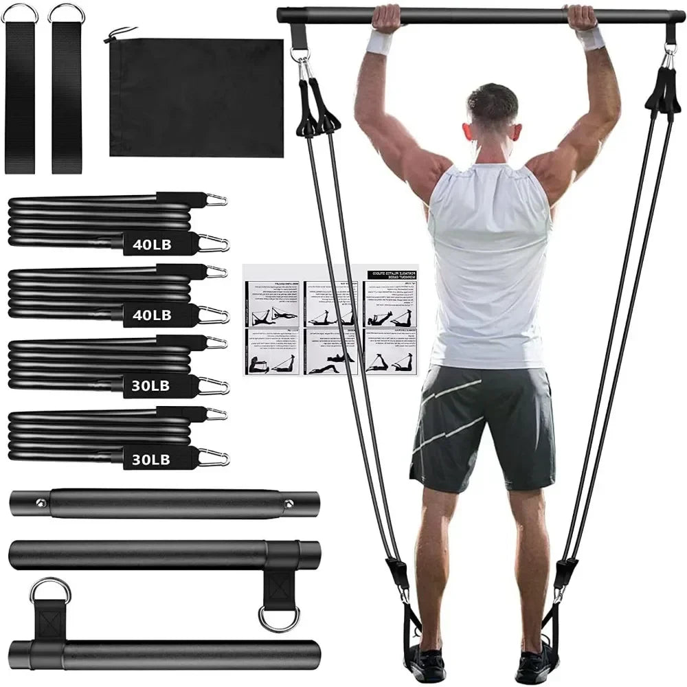 Barra portátil de pilates con banda de resistencia