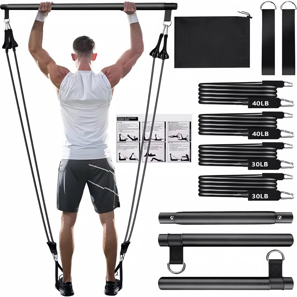 Barra portátil de pilates con banda de resistencia