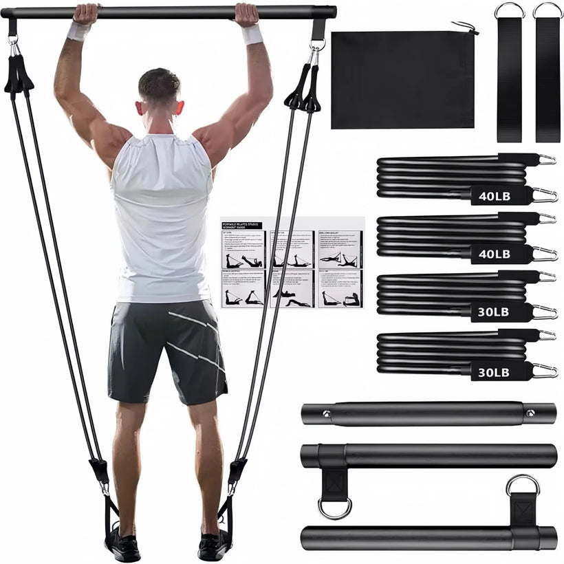 Barra portátil de pilates con banda de resistencia