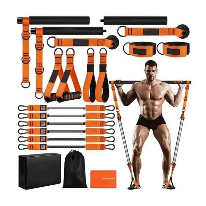 Set de pilates todo en uno con barra y bandas