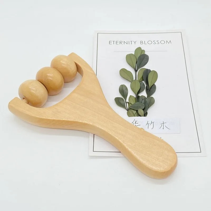 Set masajeador facial de madera