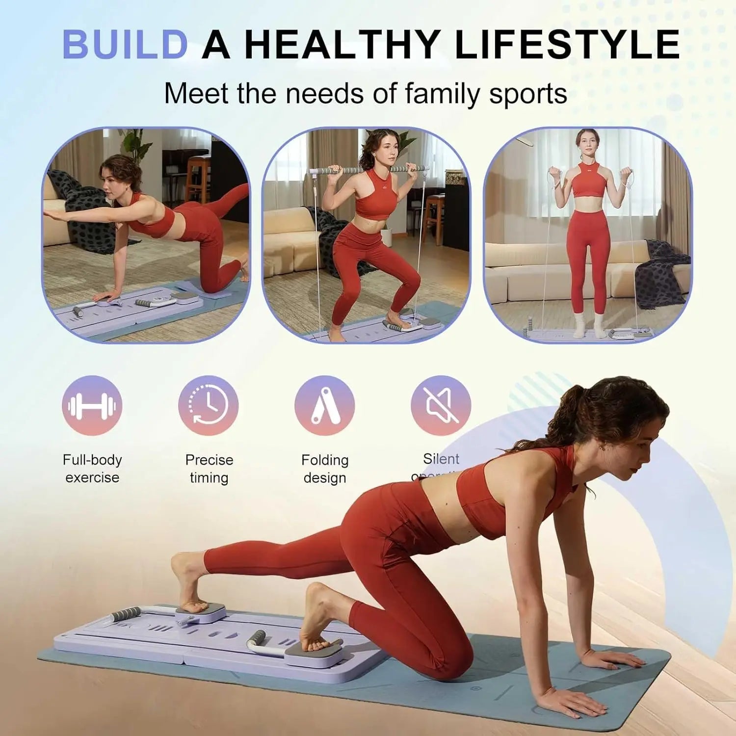 Tabla multifunción de pilates para abdominales