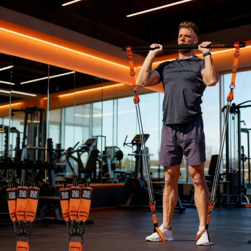 Set de pilates todo en uno con barra y bandas