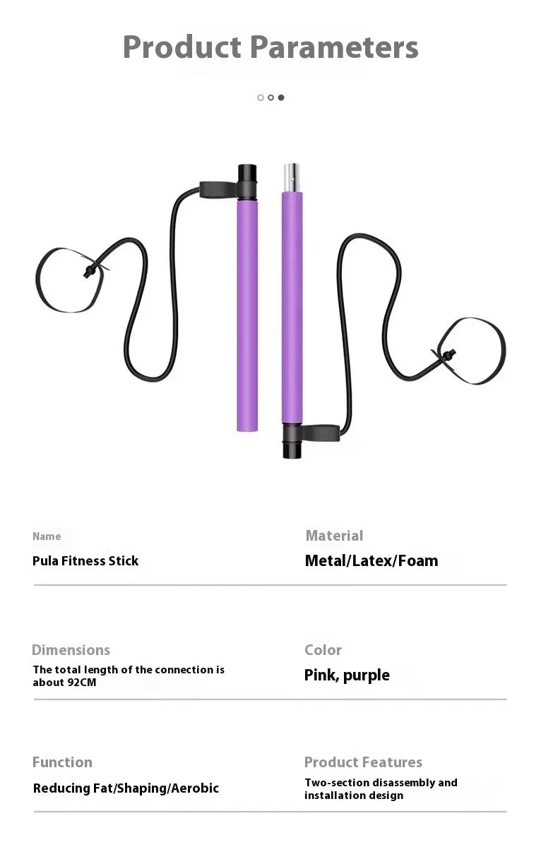 Kit de pilates con barra ajustable y bandas
